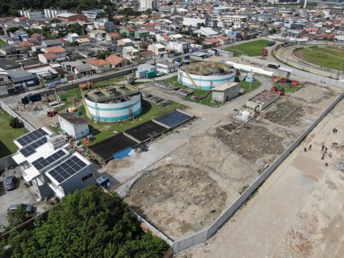 Área da Estação de Tratamento de Esgoto Vila Vitória, em Laguna, no Sul do Estado
